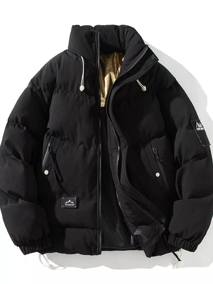 Men's Plus Size Zip Up Long Sleeve Puffer Jacket