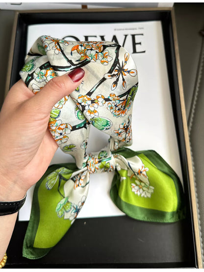 Floral Print Silk Scarf