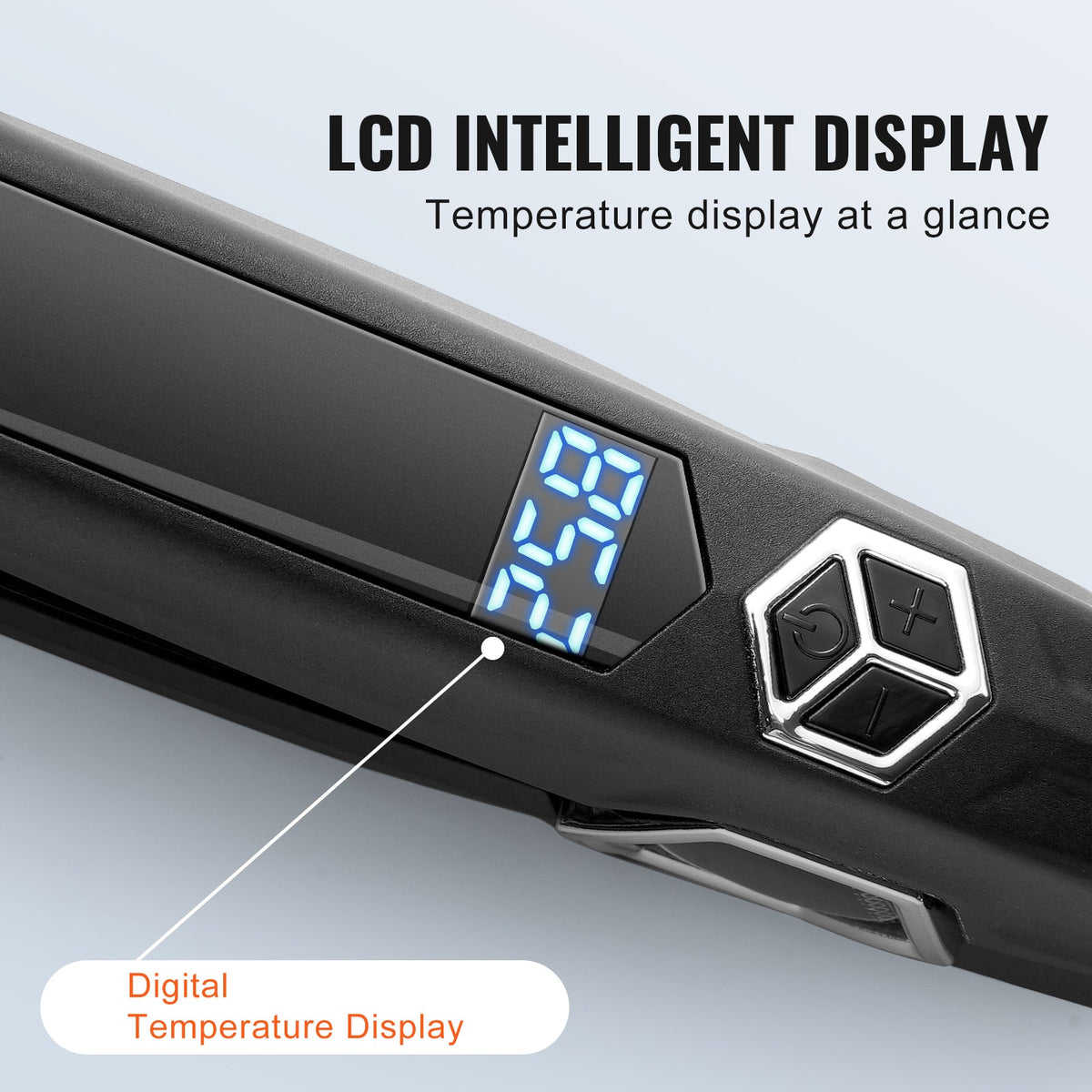 VEVOR Hair Straightener, Titanium Flat Iron, Dual Infrared Hair Straightener Flat Iron With LCD Display And 19 Temp Levels, Dual Voltage 110V 240V For Salon Home Travel Use