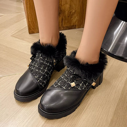 Round Toe Block Heels Boots
