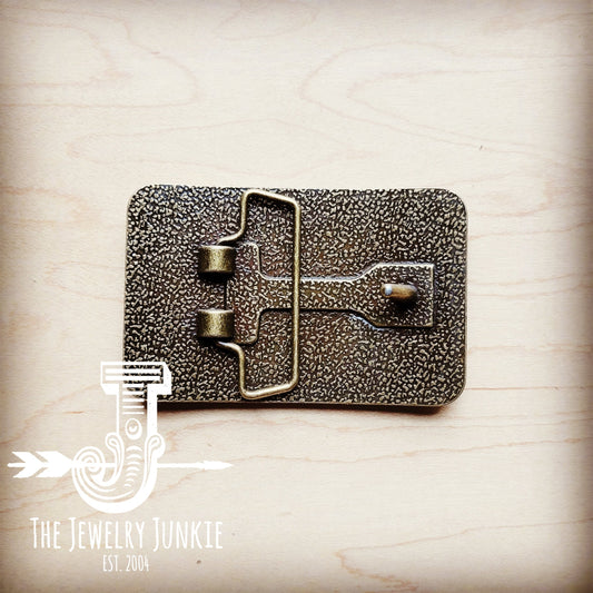 **Rectangle Leather Belt Buckle Turquoise Laredo 904j