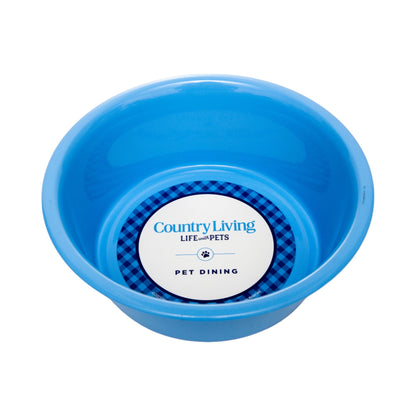 Country Living Set of 2 Coated Stainless Steel Heavy Dog Bowls - Ideal for Medium to Large Breeds