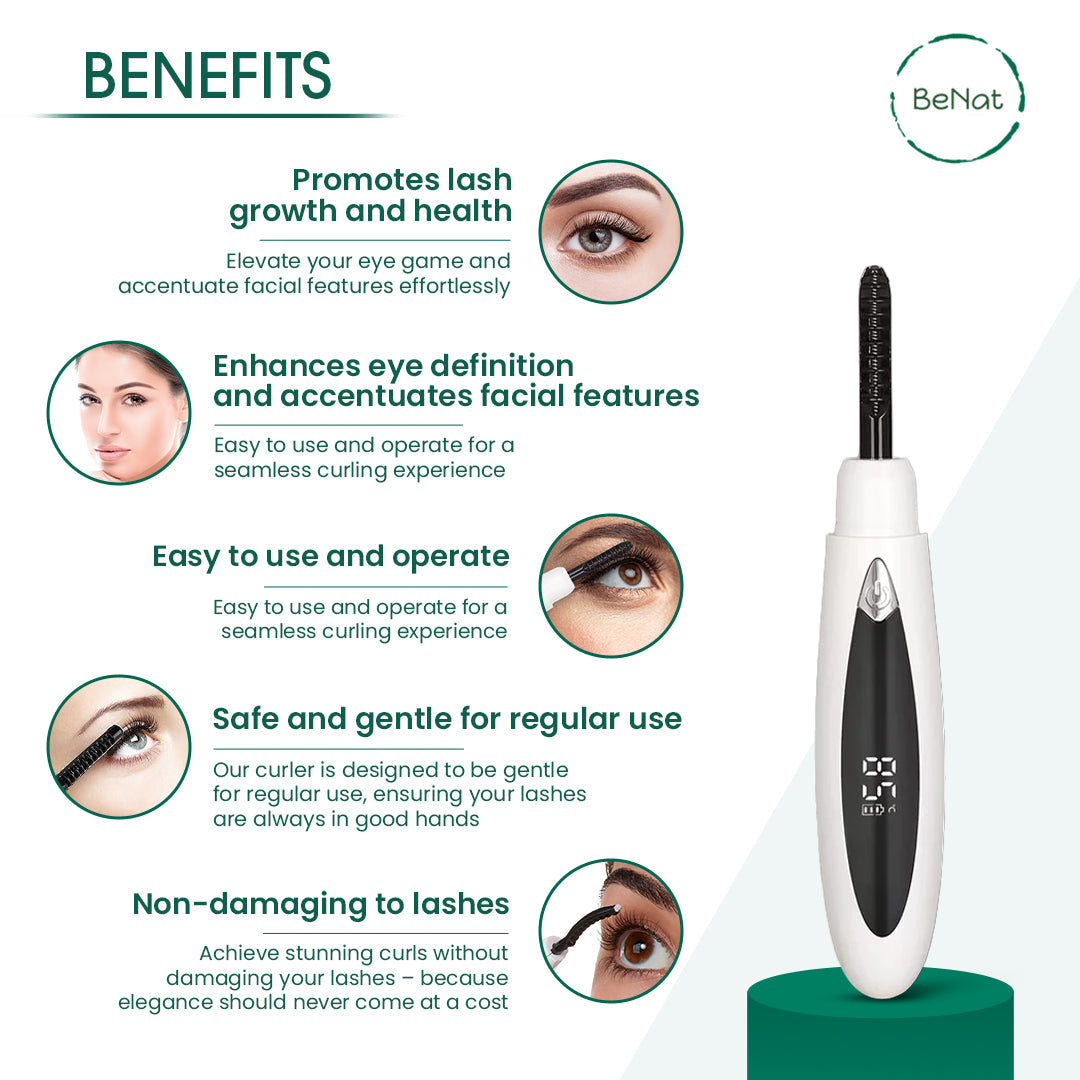 The Effortless Beauty Kit -Facial Hair Remover, Eyebrow Trimmer & Heated Eyelash Curler Set