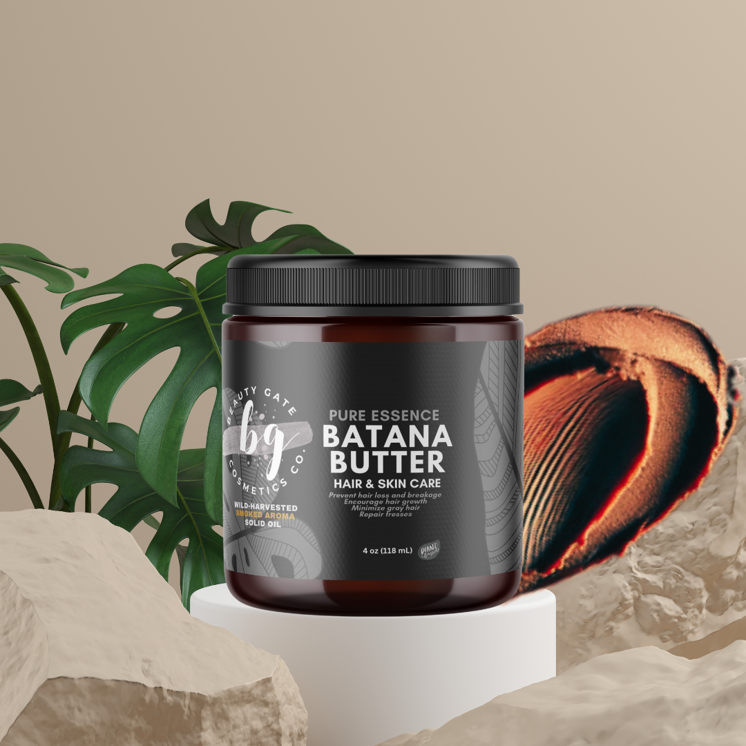 Beauty Gate Cosmetics Pure Essence Batana Butter - Dark Brown Solid Batana Oil.
