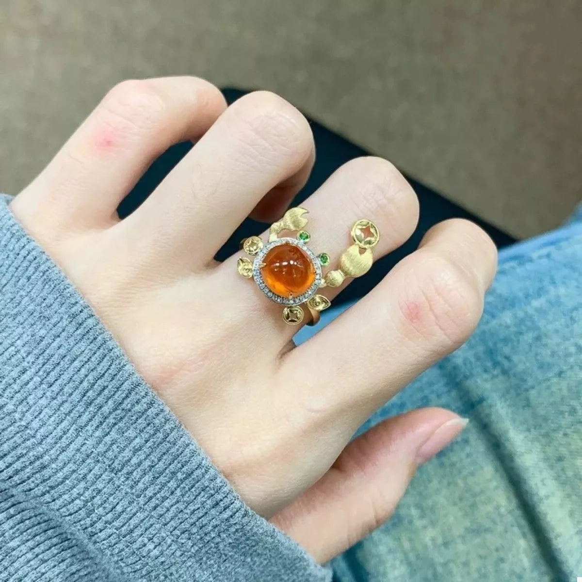 18K Gold-Plated Crab Ring