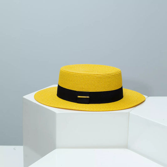 Straw Boater Hat with Band