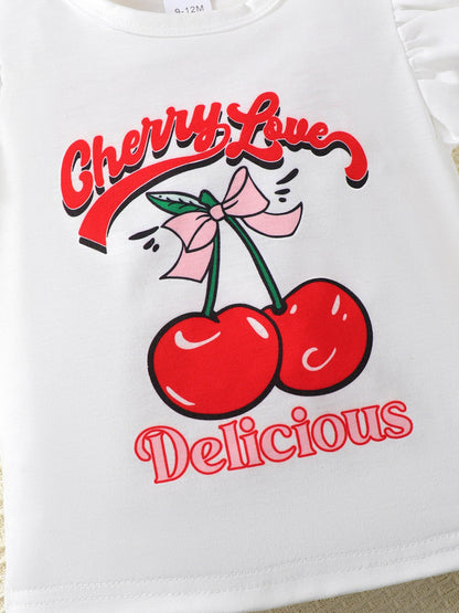 Children's Cherry Tee and Shorts Set