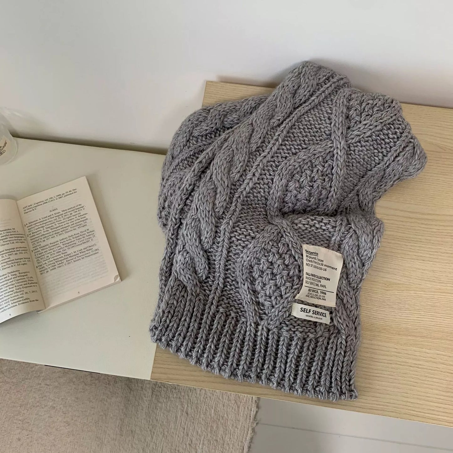 Chunky Cable Knit Scarf