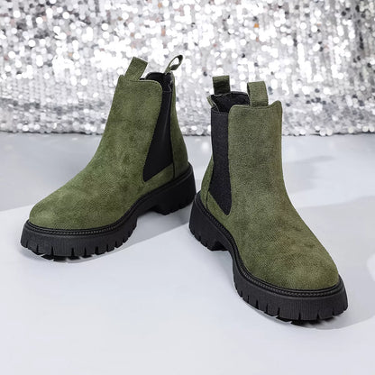 Elastic Side Panels Ankle Boots