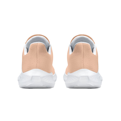 SHO-013PCH-24  Peach Coral Waving Running Shoes for Women Lightweight Mesh Knit Sneakers Comfortable Walking Shoes Breathable Athletic Shoes