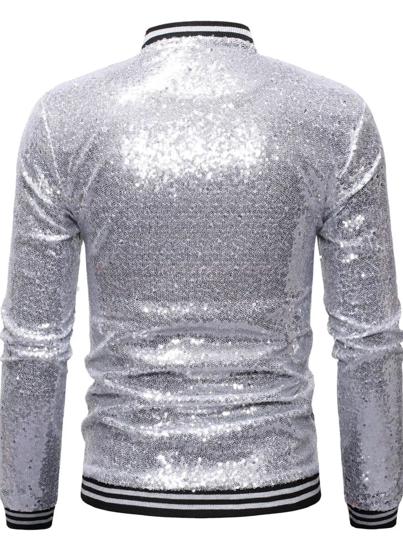 Men's Sequin Zip Up Jacket