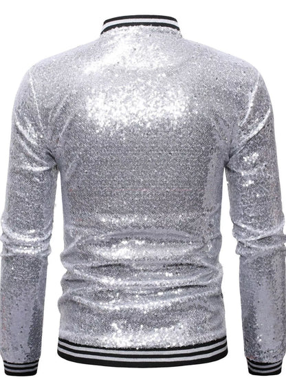 Men's Sequin Zip Up Jacket