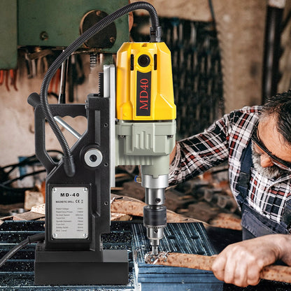 Magnetic Drill, 1100W 1.57' Boring Diameter, 2697lbf,12000N Portable Electric Mag Drill Press With 12 Drilling Bits, 580 RPM Max Speed Drilling Machine For Any Surface And Home Improvement