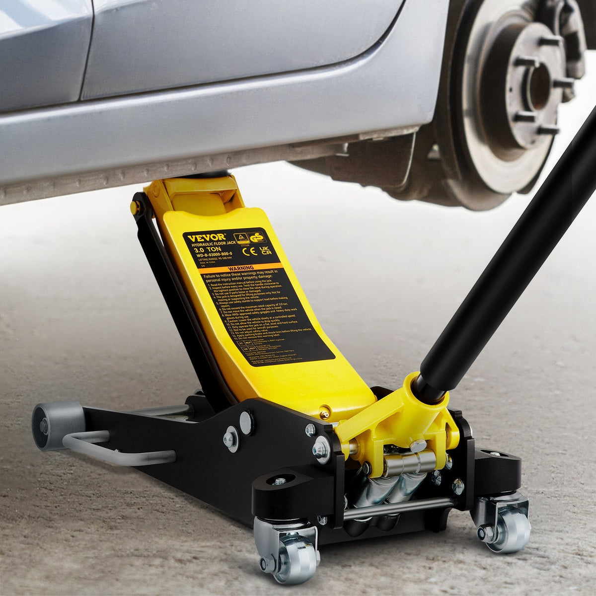 VEVOR 3 Ton Low Profile Aluminum Steel Racing Floor Jack DualPump Lift Car Auto