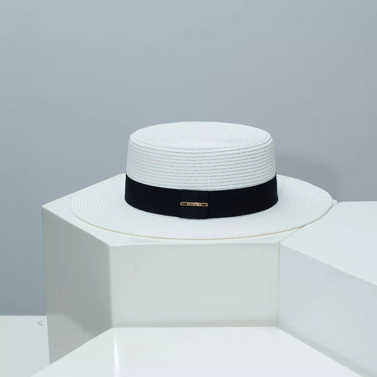 Straw Boater Hat with Band