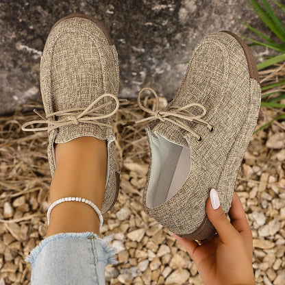 Round Toe  Lace-Up Sneakers