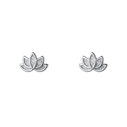 Lotus Flower Stud Earrings