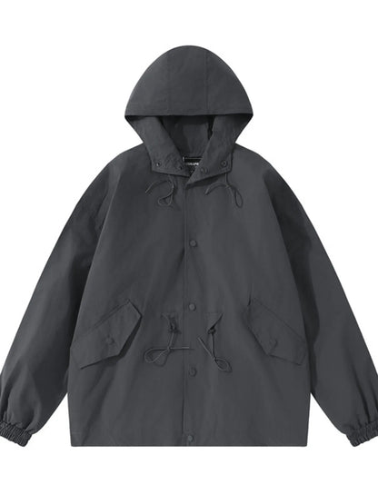 Men's Drawstring Long Sleeve Hooded Jacket