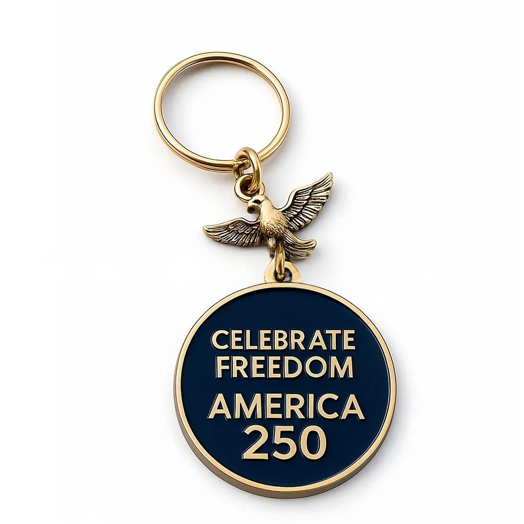 2026 Usa 250th Anniversary Commemorative Keychain Pendant Eagle American Flag Pattern Key Buckle Gift