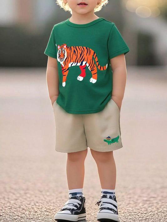 Children's Tiger Graphic Crew Neck T-Shirt