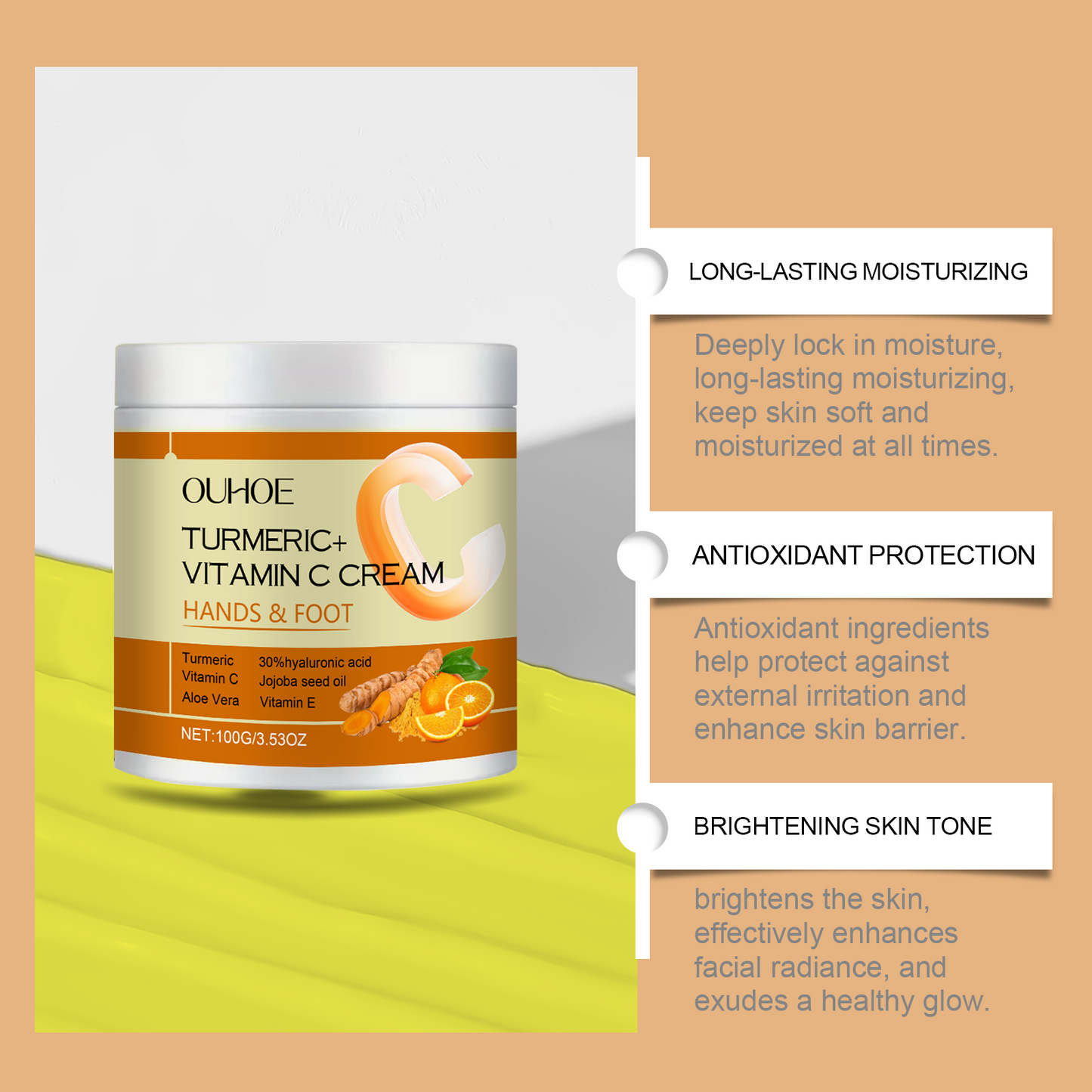 OUHOE Vitamin C Firming Cream Gentle Moisturizing Moisturizing Firming Daily Apply Body Care Cream