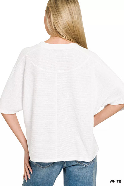 Zenana Double Knit Short Sleeve Top