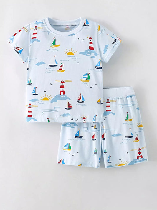 Children's Nautical Print T-Shirt and Shorts Set