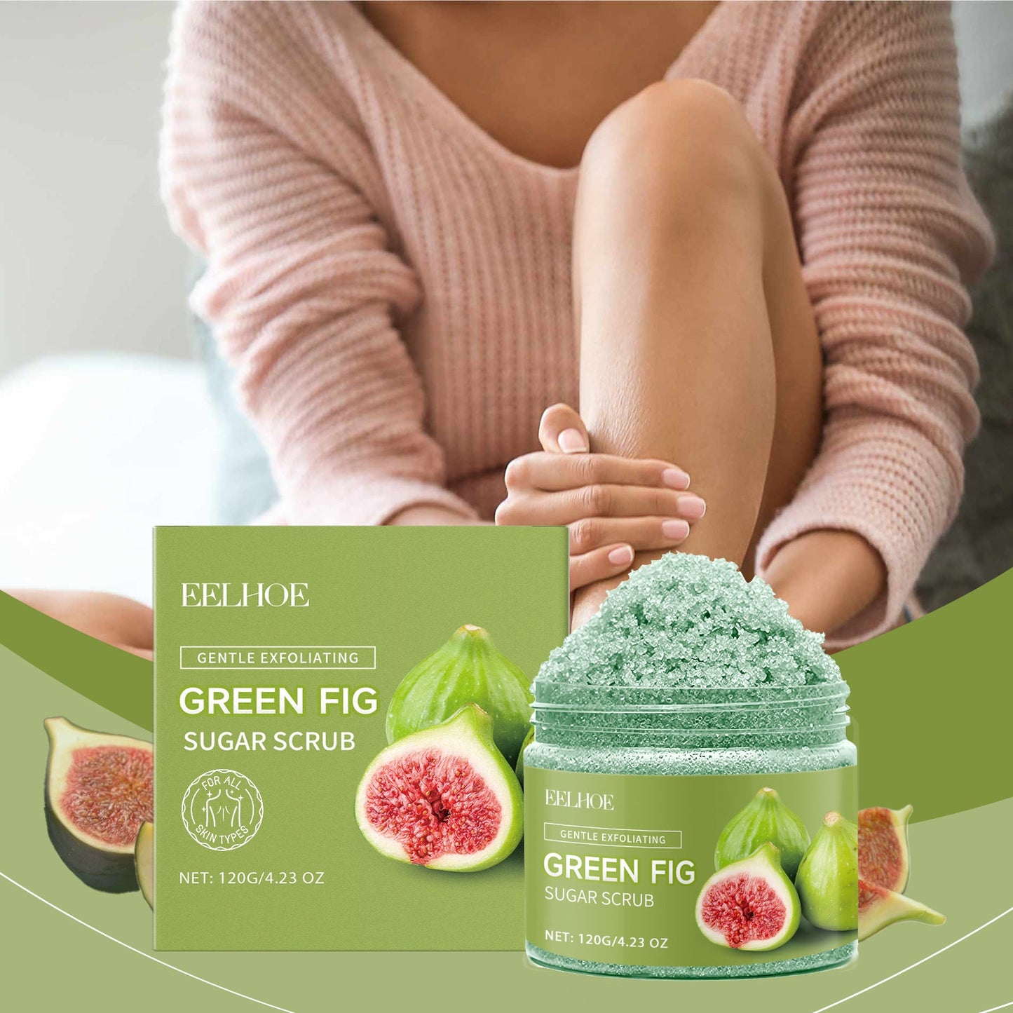 EELHOE Fig-Sugar Body Scrub, Hydrates And Moisturizes, Brightening And Smoothing Skin, Cleansing And Exfoliating Body