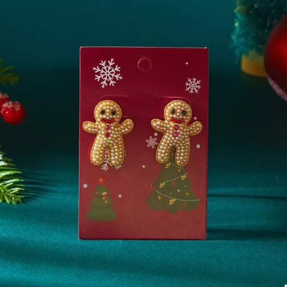 Alloy Gingerbread Man Stud Earrings