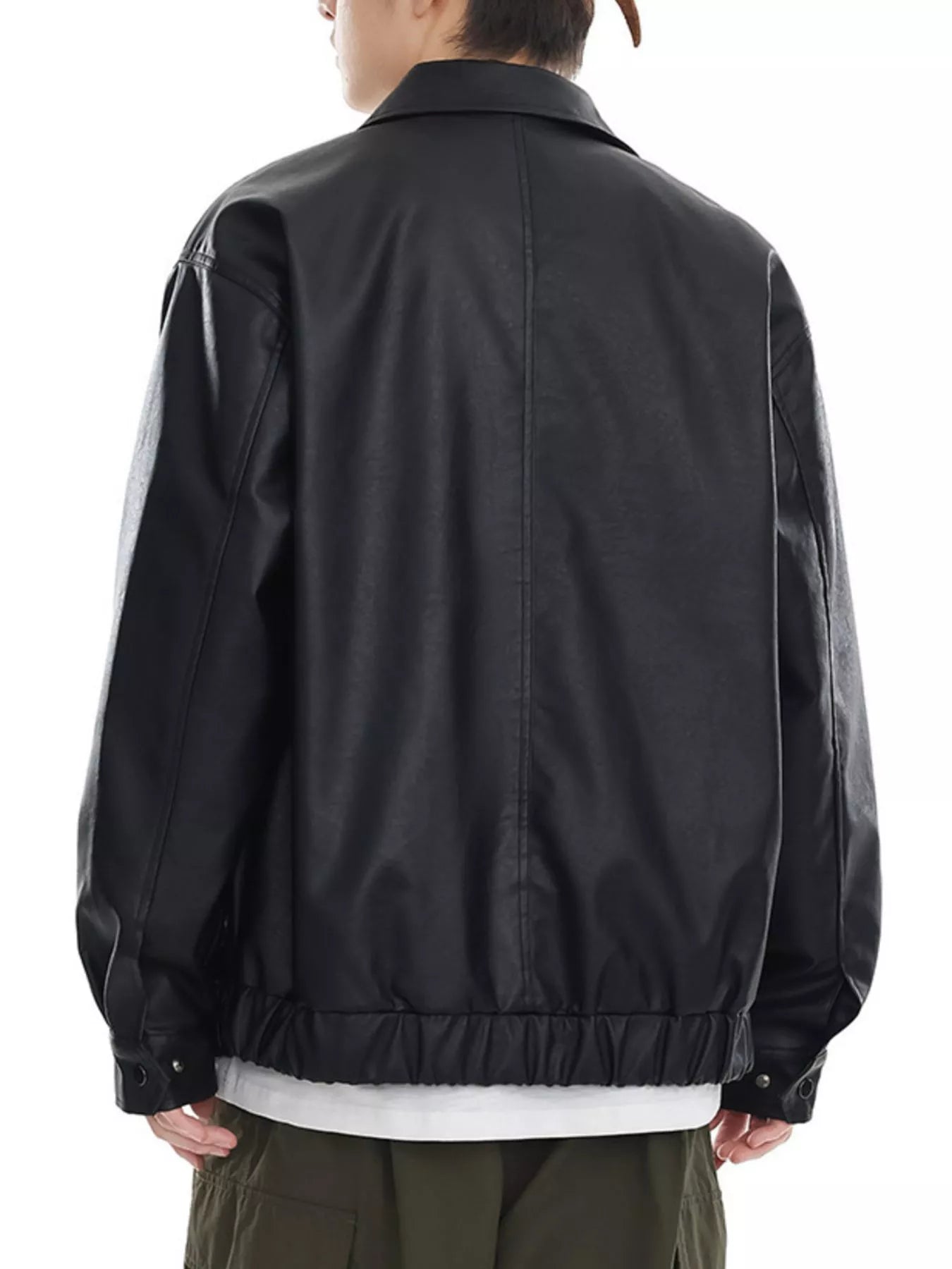 Men's Plus Size Classic Faux Leather Jacket