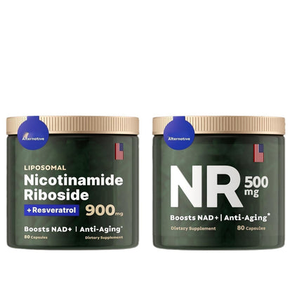 Liposomal Nicotinamide Riboside 900mg Resveratrol & Quercetin – NAD Supplement Plus for Anti Aging, Cellular Energy & Improve Health- 80 Capsules