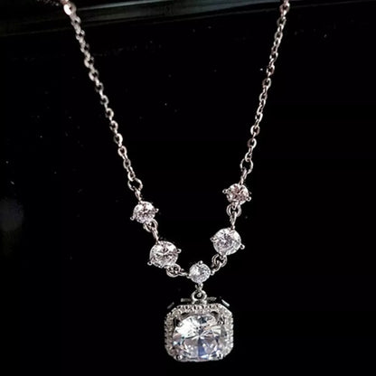 2 Carat Moissanite 925 Sterling Silver Pendant Necklace