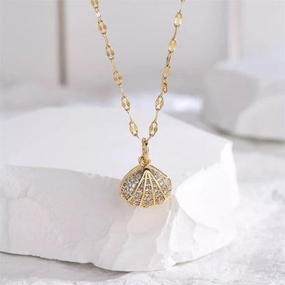 18K Gold-Plated Pearl Shell Necklace