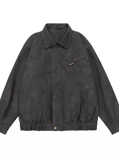 Men's Plus Size Vintage Style Zip Up Jacket