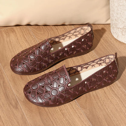 Cutout Round Toe Slip-Ons