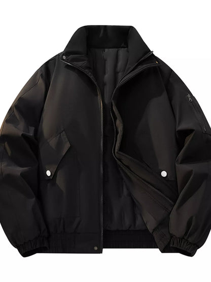 Men's Plus Size Casual Stand Collar Lightweight Bomber Jacket