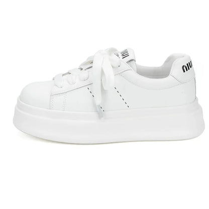 Lace Up Contrast Round Toe Platform Sneakers