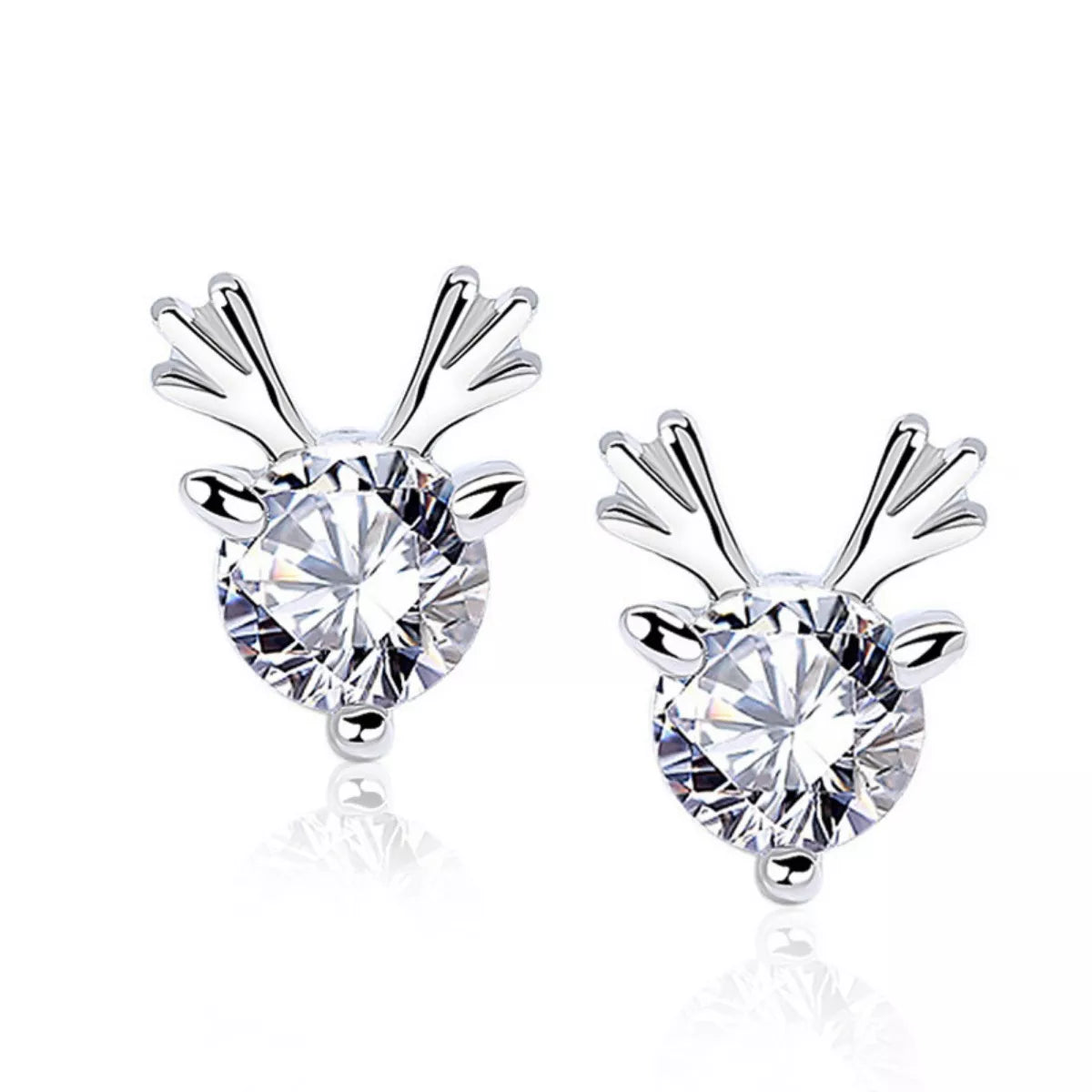 925 Sterling Silver Deer Stud Earrings