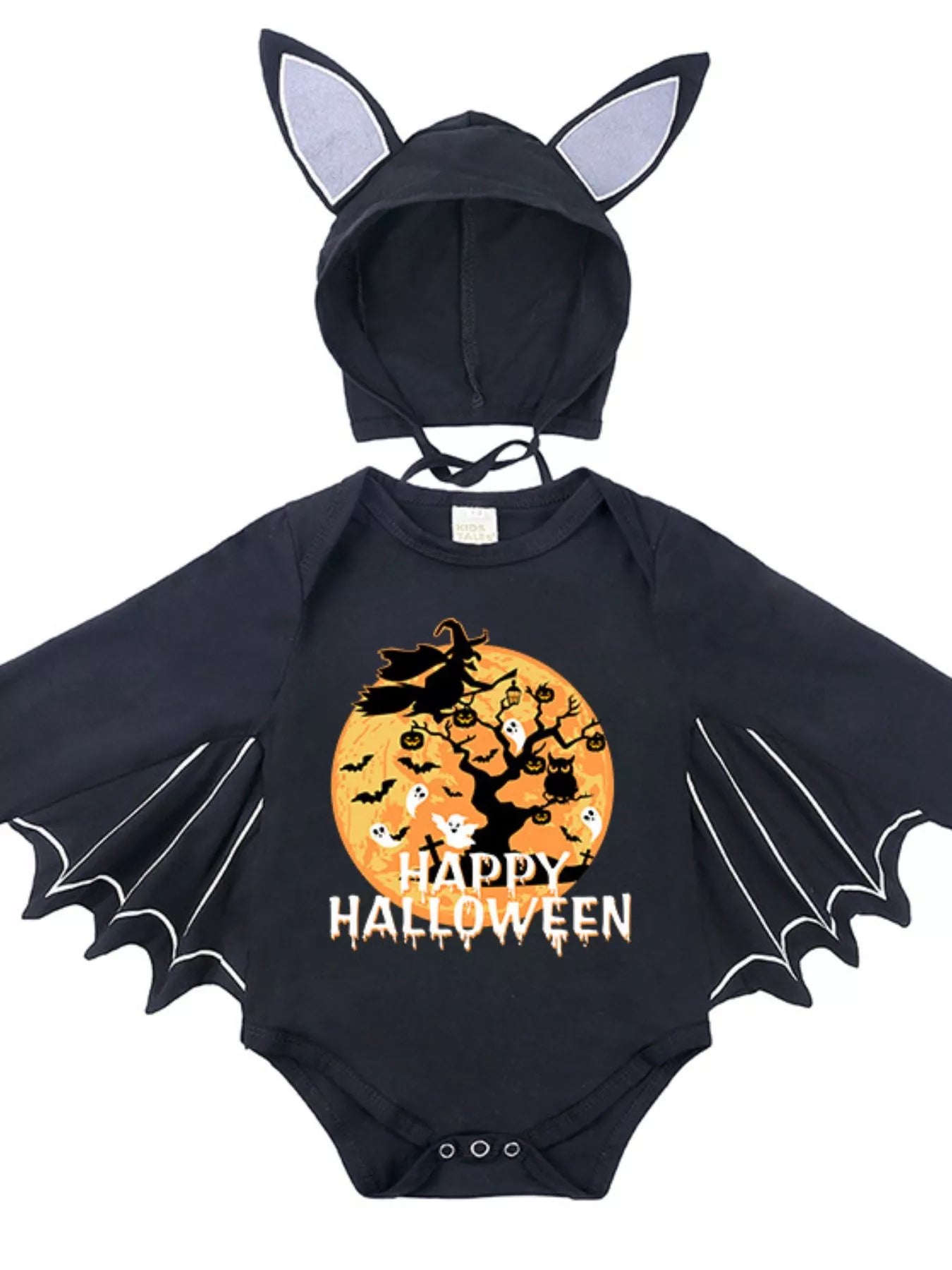Children's Halloween Bat Bodysuit & Hat Costume Set
