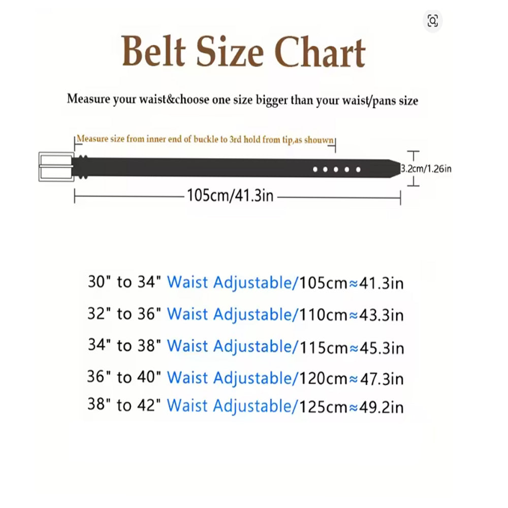 Genuine Business Leather Belt For Men Or BOY Swivel Pin Buckle Casual Versatile Belt