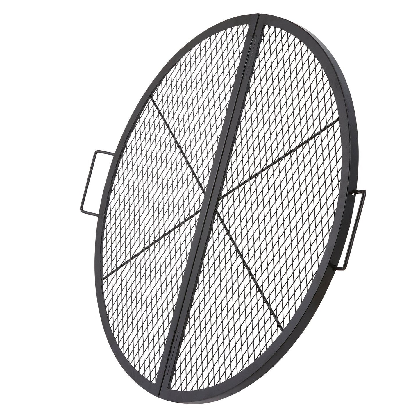 VEVOR X-Marks Fire Pit Grill Grate, Foldable Round Cooking Grate, Heavy Duty Steel Campfire BBQ Grill Grid With Handle And Support X Wire, Portable Camping Cookware For Outside Party, 36 Inch Black
