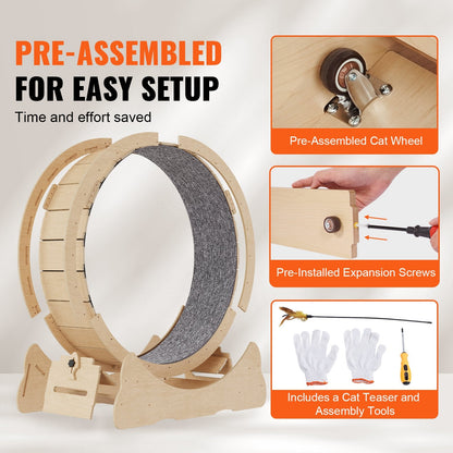 Cat Exercise Wheel Large Cat Treadmill Wheel For Indoor Cats 35.8 Inch