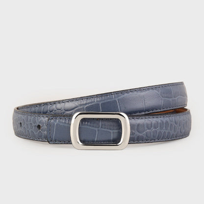 Crocodile Embossed Leather Belt