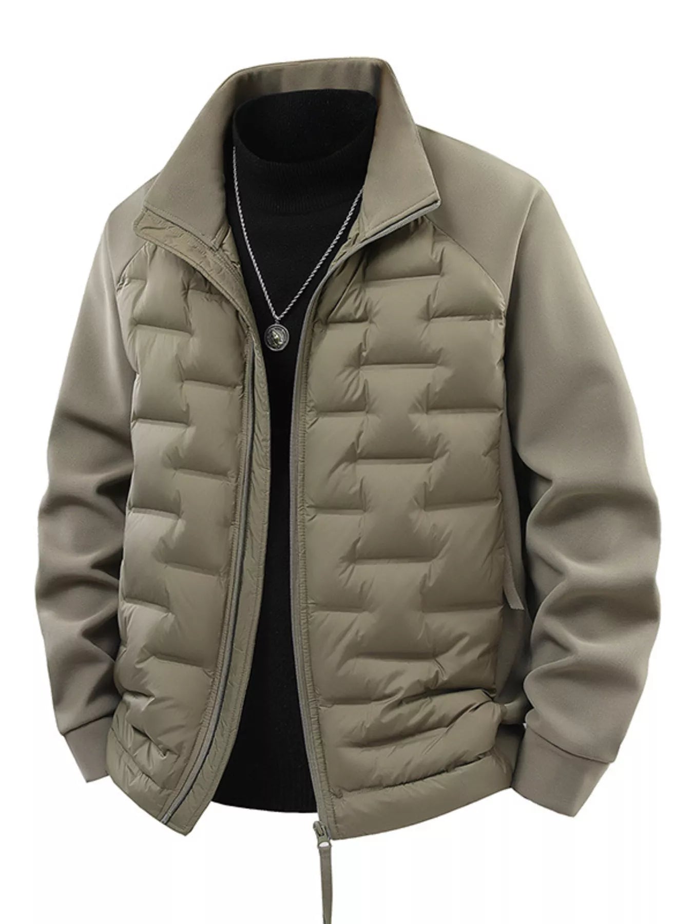 Men's Plus Size Lightweight Padded Stand Collar Jacket