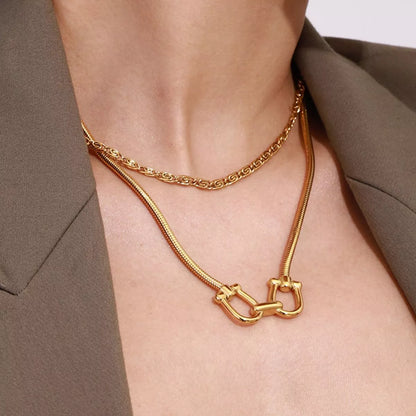 18K Gold-Plated Horseshoe Necklace
