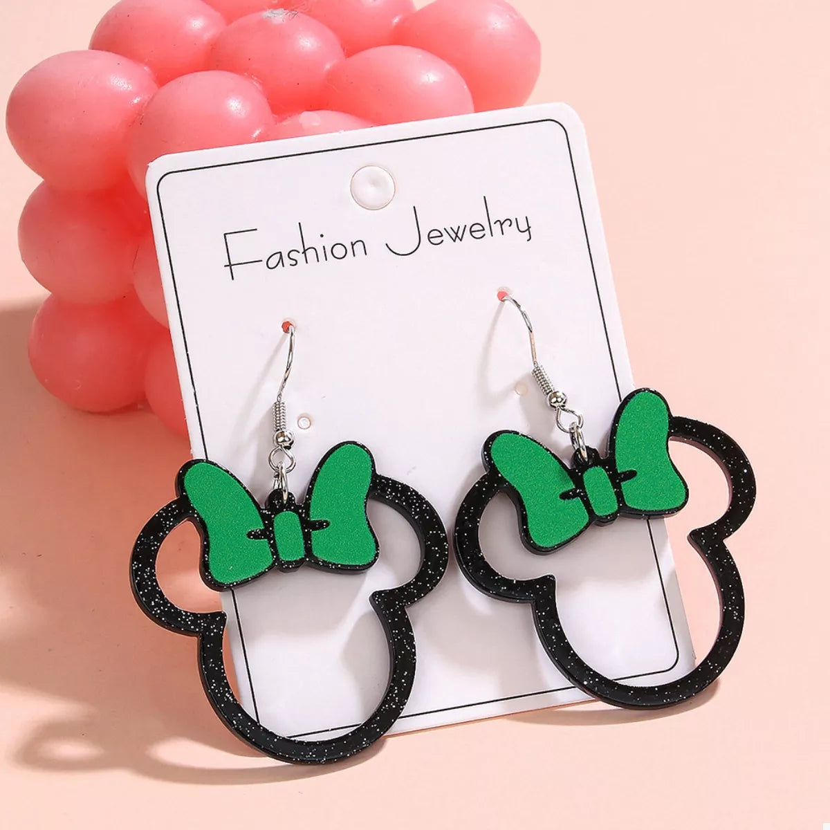 Mickey Mouse Bow Drop Earrings