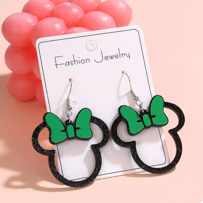 Mickey Mouse Bow Drop Earrings