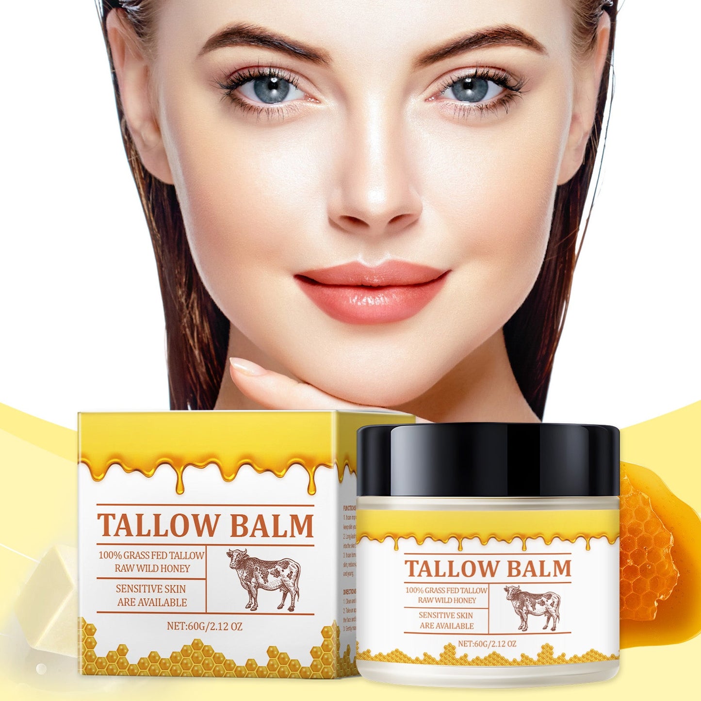 OUHOE Hydrating Tallow Balm Moisturizing Gentle Hydrating Soothing Firming Moisturizing Skin Care Body Cream Face Cream