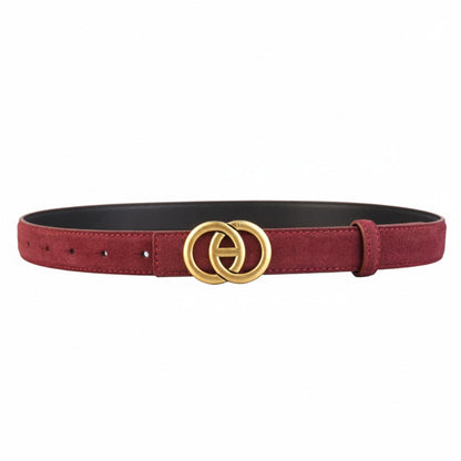 Golden Buckle Leather Belt