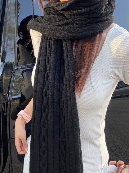 Textured Knit Winter Scarf